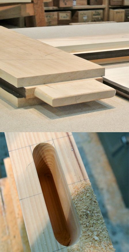 TENON ET MORTAISE ARRONDIS